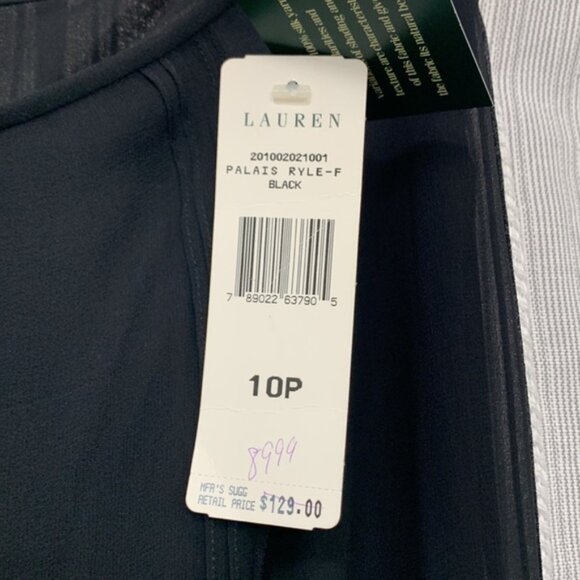 Lauren Ralph Lauren Petite Black Flowy Flutter Skirt Size 10P - NWT - Picture 7 of 11